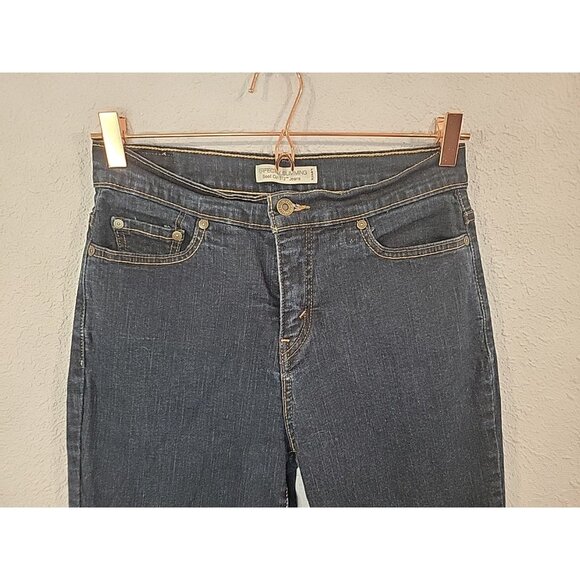 Levi's 512 Jeans Womens 8M Blue Perfectly Slimming Boot Cut Dark Wash Denim - Picture 3 of 7